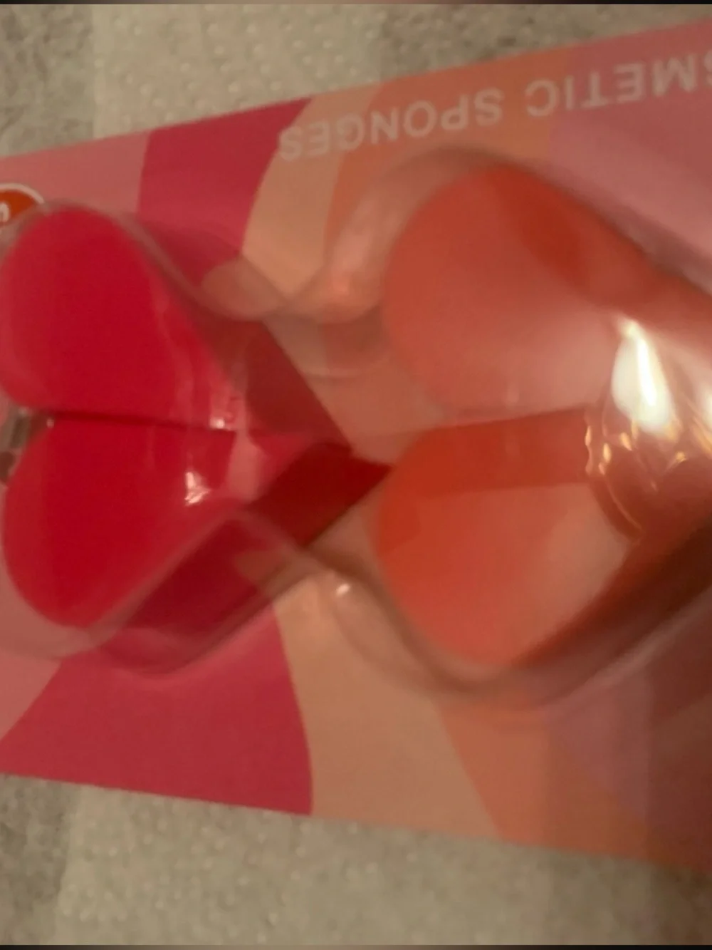 Heart-Shaped Pink and Orange Cosmetic Sponges NEW NWT
